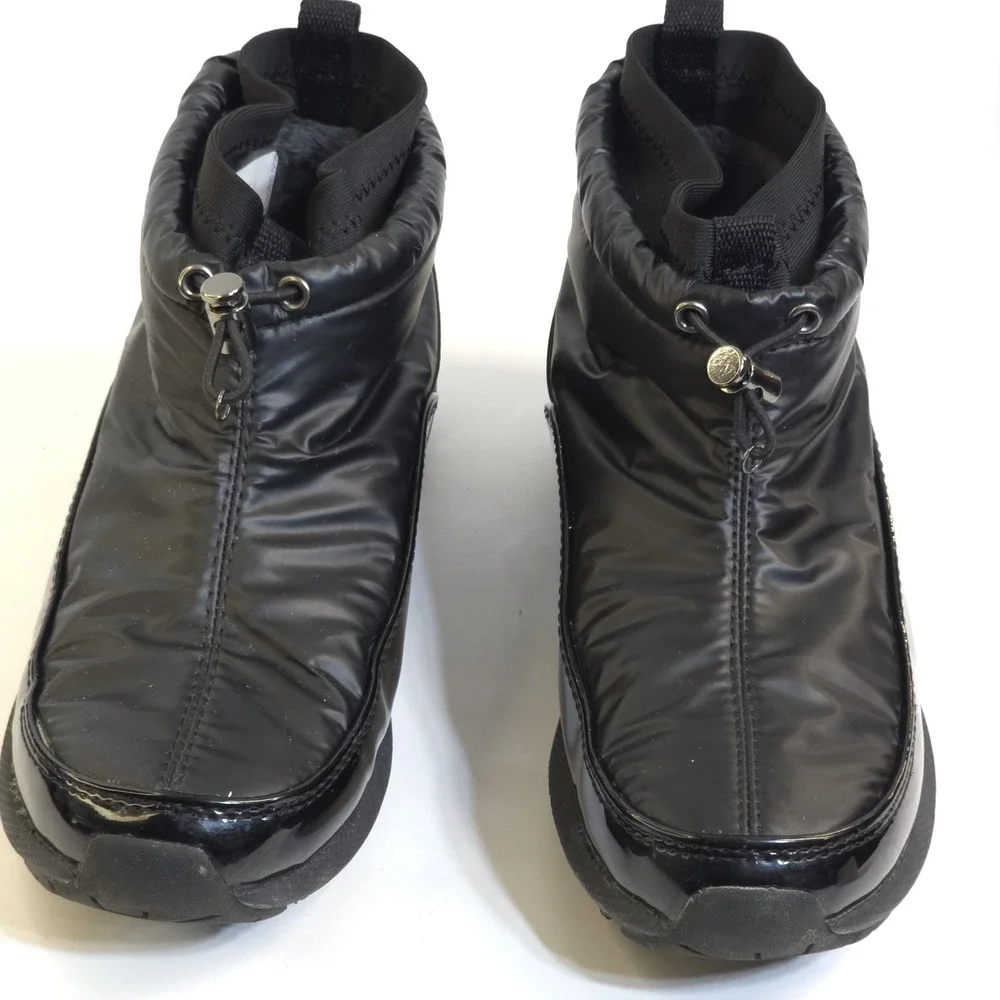 Women's Sporto Insulated Shoes Puffer Booties Wool‎ Fur Size 6M Black